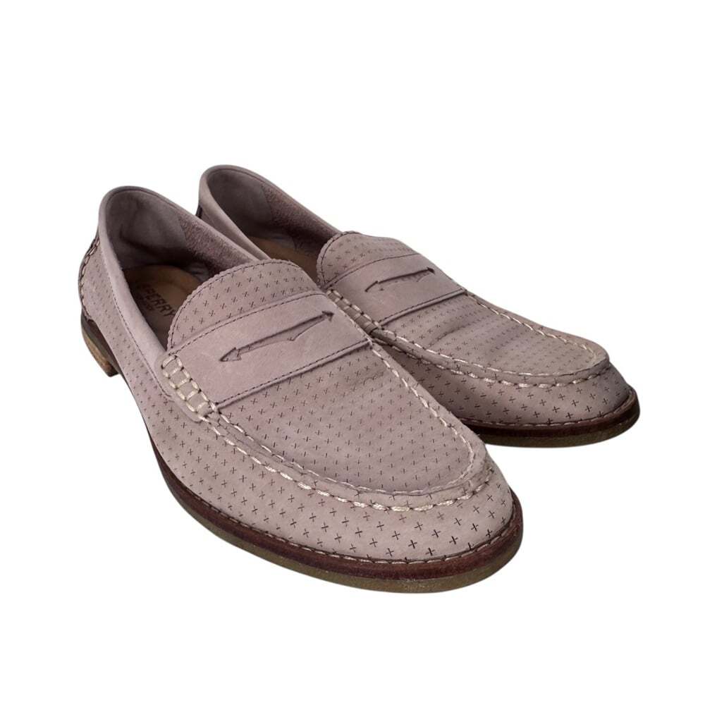 Sperry Pale Pink Perforated Slip On Loafers Women 9.5